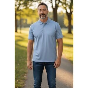 Merrell Mens Short Sleeve Performance Polo Size X Large Blue Outdoors